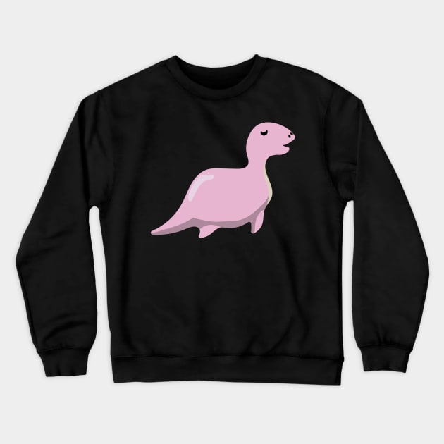 Long neck dinosaur pink cute Crewneck Sweatshirt by Tjstudio